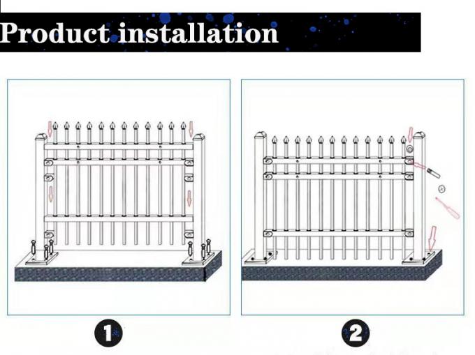 Recinto ornamentale del nuovo di progettazione del ferro battuto del recinto picchetto economico di Panel Steel Metal 2
