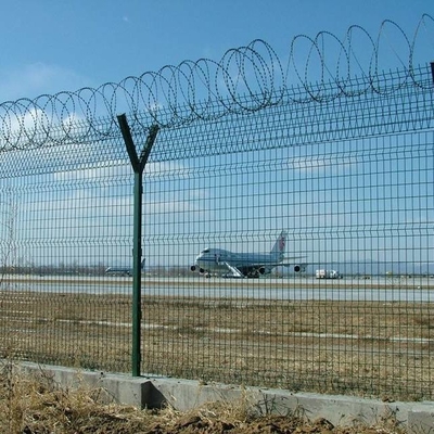 Galvanized Airport Perimeter Fence 50*100mm 50*150mm Hole Y Post Fence