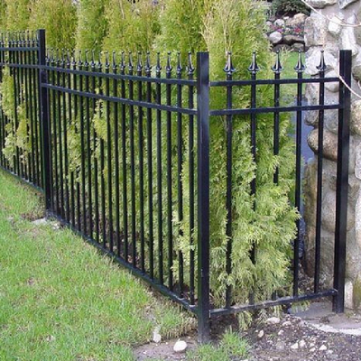 Wholesale 6ftx8ft garden black picket fence Wrought Iron Fence